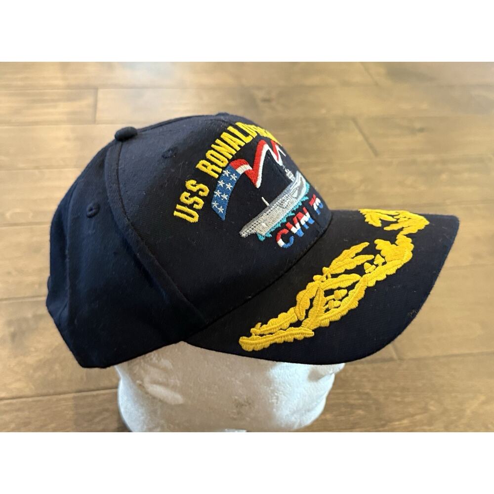 Vintage USS Ronald Reagan CVN 76 Mens Navy Embroidered SnapBack Hat Made in USA - Picture 5 of 8